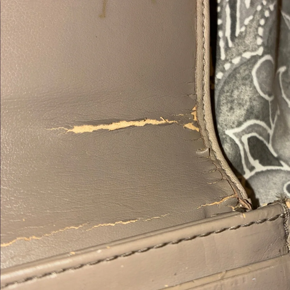 Coach Taupe Leather Continental‎ Wallet with Gold Medallion